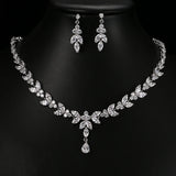 Elegant Cubic Zirconia Jewelry Set for Women – Necklace & Stud Earrings