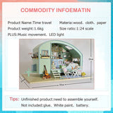 NNEOBA Doll House Wooden Doll Houses Miniature Dollhouse Furniture Kit Toys for Children Gift Time Travel Doll Houses