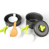 NNEOBA 6-Piece Portable Camping Cookware Set Green