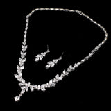 Elegant Cubic Zirconia Jewelry Set for Women – Necklace & Stud Earrings