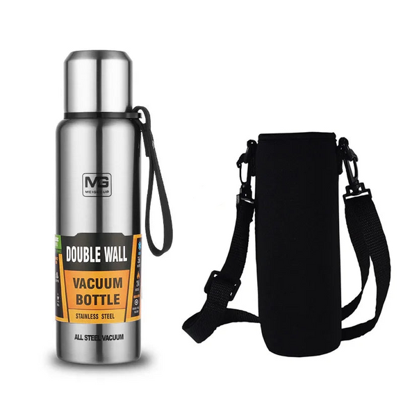 NNEOBA 1000ml Stainless Steel Thermos Bottle Silver