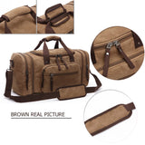 NNEOBA Canvas Travel Bag Carry-On Coffee Brown