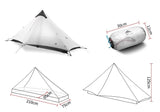NNEOBA 1-Person Rodless Camping Tent 3-Season Gray