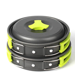 NNEOBA 6-Piece Portable Camping Cookware Set Green