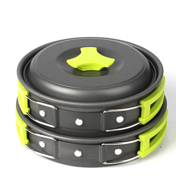NNEOBA 6-Piece Portable Camping Cookware Set Green