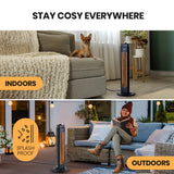 NNEMB Electric Heater Indoor or Outdoor, 1200W, 2 Radiant Heat Settings, Oscillating, Safety Tipping Shut Off
