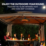 NNEMB 1500W Hanging Electric Outdoor Patio Heater, Radiant Carbon Fiber Element, with Remote Control