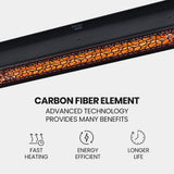 NNEMB 2000W Electric Outdoor Strip Heater, Carbon Fiber Element, Wall Ceiling or Hanging Mount, Remote , LED Screen, 9 Radiant Heat Settings, 24 Hr Timer