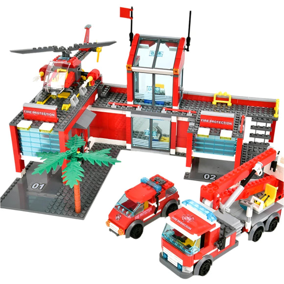 NNEOBA Fire Station Building Blocks Set for Kids (756pcs)