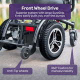 NNEMB Front Wheel Drive Power Electric Wheelchair, Up to 35km Range, Ultra-Comfortable, Safe Stable Non-Slip Anti-Roll Back Power Assist Chair