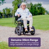 NNEMB Front Wheel Drive Power Electric Wheelchair, Up to 35km Range, Ultra-Comfortable, Safe Stable Non-Slip Anti-Roll Back Power Assist Chair