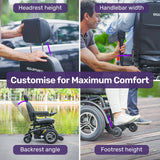 NNEMB Front Wheel Drive Power Electric Wheelchair, Up to 35km Range, Ultra-Comfortable, Safe Stable Non-Slip Anti-Roll Back Power Assist Chair