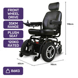 NNEMB Front Wheel Drive Power Electric Wheelchair, Up to 35km Range, Ultra-Comfortable, Safe Stable Non-Slip Anti-Roll Back Power Assist Chair