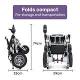 NNEMB Ultra-Light Power Wheelchair, Tight Turning Electric Motorised Wheel Chair, Folding, ARTG Certified, Aluminium Frame, Lithium Battery, Grey