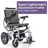 NNEMB Ultra-Light Power Wheelchair, Tight Turning Electric Motorised Wheel Chair, Folding, ARTG Certified, Aluminium Frame, Lithium Battery, Grey