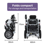 NNEMB Power Electric Wheelchair, Folding, ARTG Certified, Recline Adjustment, Headrest, Aluminium Frame, Lithium Battery, Folding