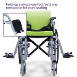 NNEMB Kids Premium Paediatric Wheelchair, Lightweight Aluminium, 22' Wheels, 75kg Rated, Green
