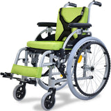 NNEMB Kids Premium Paediatric Wheelchair, Lightweight Aluminium, 22' Wheels, 75kg Rated, Green