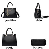 NNEOBA 3-Layer Leather Shoulder Tote Crossbody Bag