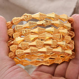 NNEOBA African Dubai Gold Bangles for Women Wedding
