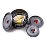 NNEOBA 14-in-1 Outdoor Camping Cookware Kit Brown