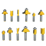 NNEOBA 12pcs 8mm Router Bit Set Trimming Straight Milling Cutter
