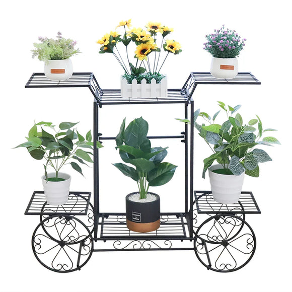 NNEOBA Large Metal Plant Stand Indoor 6 Tier Garden Cart
