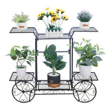 NNEOBA Large Metal Plant Stand Indoor 6 Tier Garden Cart
