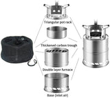 NNEOBA Portable Wood-Burning Camping Stove Silver