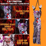 NNEOBA Halloween Animated Talking Scary Clown Hanging Decoration