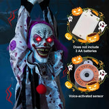 NNEOBA Halloween Animated Talking Scary Clown Hanging Decoration