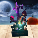 NNEOBA Halloween Pumpkin Ghost Tree LED Light Statue