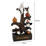 NNEOBA Halloween Pumpkin Ghost Tree LED Light Statue