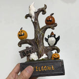 NNEOBA Halloween Pumpkin Ghost Tree LED Light Statue