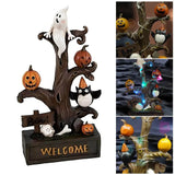 NNEOBA Halloween Pumpkin Ghost Tree LED Light Statue