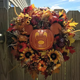 NNEOBA Halloween Pumpkin Mickey Wreath