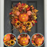 NNEOBA Halloween Pumpkin Mickey Wreath