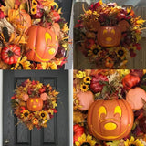 NNEOBA Halloween Pumpkin Mickey Wreath