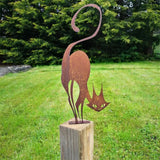 NNEOBA Halloween Metal Cat Yard Ornament