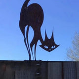 NNEOBA Halloween Metal Cat Yard Ornament