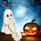 NNEOBA Halloween Ghost Walking Dog Statue