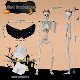 NNEOBA Halloween Hanging Wing Skeleton Skull with Glowing Wings
