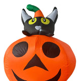 NNEOBA Halloween Inflatable Pumpkin Cat Outdoor LED Decoration