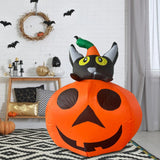 NNEOBA Halloween Inflatable Pumpkin Cat Outdoor LED Decoration