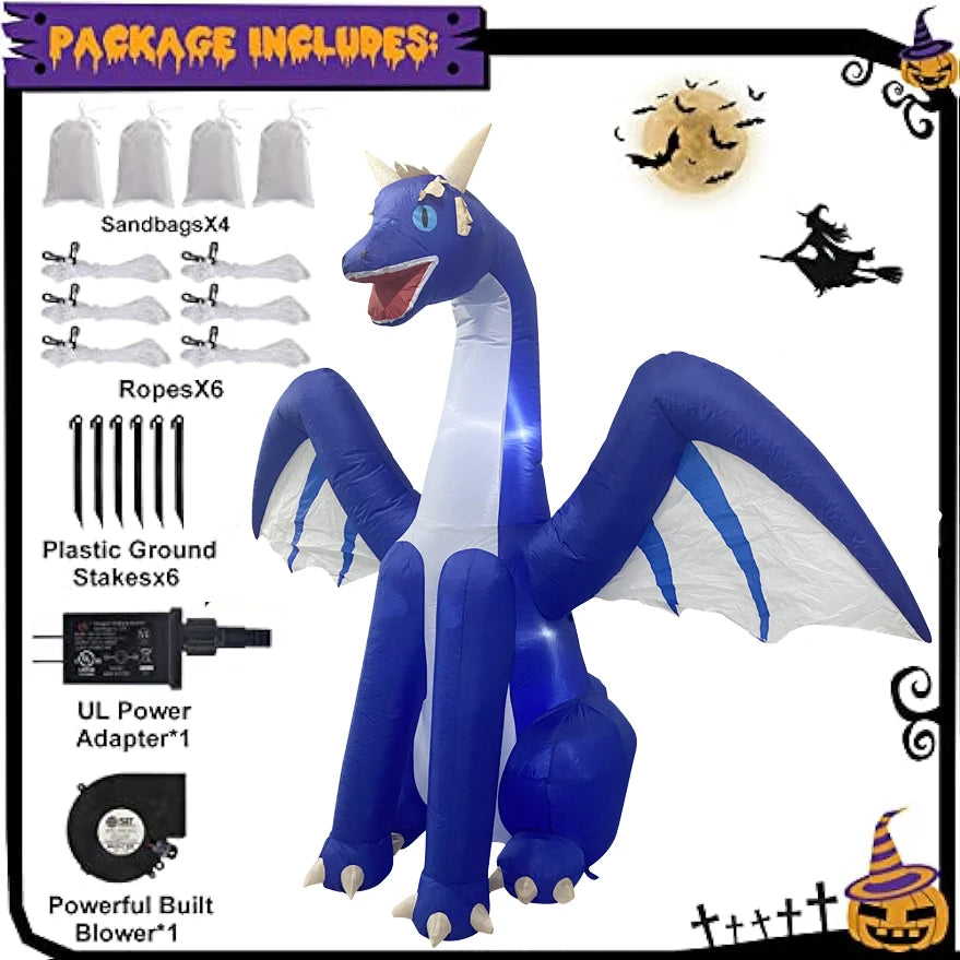 NNEOBA Giant Inflatable Dragon with LEDs for Halloween – NNE Living