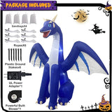 NNEOBA Giant Inflatable Dragon with LEDs for Halloween