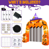 NNEOBA Halloween Inflatable Pumpkin Archway with Witch Hat