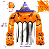 NNEOBA Halloween Inflatable Pumpkin Archway with Witch Hat