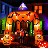 NNEOBA Halloween Inflatable Pumpkin Archway with Witch Hat
