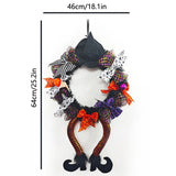 NNEOBA Halloween Witch Hat & Leg Door Wreath